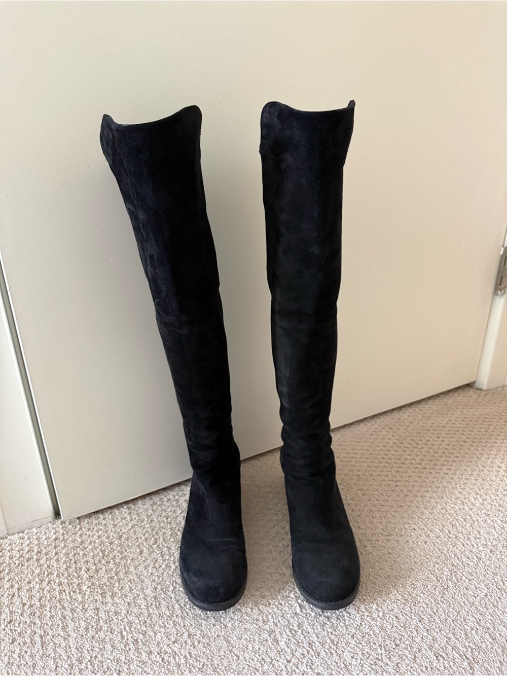 Stuart Weitzman Over-the-Knee Black Suede Boots